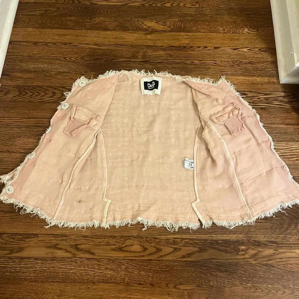D&G Cream + Pink Tweed Jacket - Picture 3 of 7